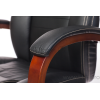 Кресло руководителя Бюрократ T-9923WALNUT/BLACK черный кожа крестовина дерево, фото , изображение 2