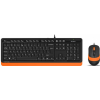 Клавиатура + мышь  A4Tech Fstyler F1010 Black/Orange, фото 