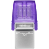 Флеш Диск Kingston 128Gb DataTraveler microDuo 3C DTDUO3CG3/128GB USB3.0 фиолетовый, фото 