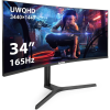 Монитор изогнутый игровой 165 Гц 34 ExeGate Combat EC3400TA (VA Curved R1800 LED Grade A+, UltraWide QHD 3440x1440@165Гц, 21:9, 300cd/m2, 4000:1, 178°/178°, 1ms, 2xHDMI2.0, 2xDisplayPort, audio-out, RGB-подсветка, Flicker-free, FreeSync, Low Blue Light, к, фото , изображение 3