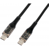 Кабель USB2.0 Cablexpert CCP-USB2-CMCM-SCR-1M, AM/Type-C, 6A, 66Вт, PD/QC3.0, дисплей, оплетка, медь, 1м, черный, пакет, фото , изображение 2