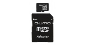 Карта памяти 8Gb MicroSD QUMO + SD адаптер (QM8GMICSDHC10), фото 