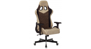 Кресло игровое Бюрократ VIKING 7 KNIGHT BR FABRIC коричневый текстиль/эко.кожа крестовина металл/пластик, фото 