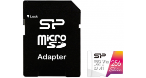 Карта памяти 256Gb MicroSD Silicon Power Elite + SD адаптер (SP256GBSTXBV1V20SP), фото 