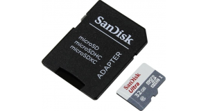Карта памяти 32Gb MicroSD QUMO + SD адаптер (QM32GMICSDHC10U3), фото 