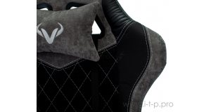 Кресло игровое Бюрократ VIKING 7 KNIGHT B FABRIC черный текстиль/эко.кожа крестовина металл/пластик, фото 