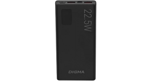 Мобильный аккумулятор Digma DGPF10A 10000mAh QC3.0/PD3.0 22.5W 5A 2xUSB-A/USB-C черный (DGPF10A22PBK), фото 