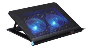 Охлаждающая подставка Buro BU-LCP170-B214 17398x300x29мм 2xUSB 2x 140ммFAN 926г металлическая сетка/пластик черный, фото 