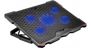 Подставка для ноутбука Digma D-NCP180-5 18415x295x25мм 2xUSB 5x 79/150ммFAN 850г черный, фото 