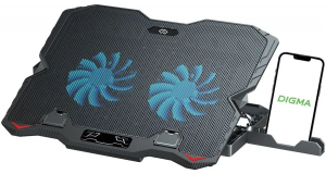 Подставка для ноутбука Digma D-NCP150-2 15.6360x260x27мм 38дБ 2xUSB 2x 120ммFAN 650г металл/пластик черный, фото 