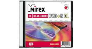 Диск DVD+R Mirex 8.5 Gb, 8x, Slim Case (1), Dual Layer (1/50), фото 
