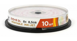Диск DVD+R Mirex 8.5 Gb, 8x, Cake Box (10), Dual Layer (10/300), фото 