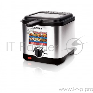 Фритюрница CENTEK CT-1430 сталь 1500 Вт, АНТИПРИГАРНАЯ ЧАША, стальной корпус, ёмкость на 1,5 л масла, фото 