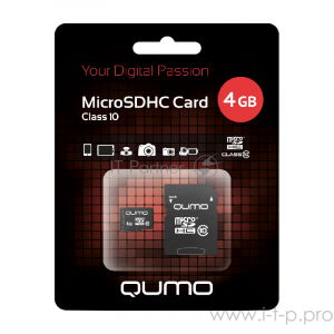 Флэш карта MicroSDHC 4Gb QUMO QM4GMICSDHC10 {MicroSDHC Class 10, SD adapter}, фото 