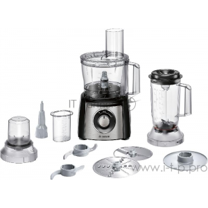 Кухонный комбайн BOSCH MCM3501M / 800 Вт, Скорости: 2, Блендер 1 л, Чаша 2.3 л, Цвет: черны/серебристый, фото 