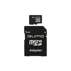 Карта памяти 8Gb MicroSD QUMO + SD адаптер (QM8GMICSDHC10), фото 