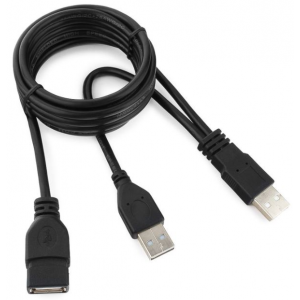 Кабель удлинитель USB2.0 Pro Cablexpert CCP-USB22-AMAF-6, 2xAM/AF, 1.8м, экран, черный, пакет, фото 