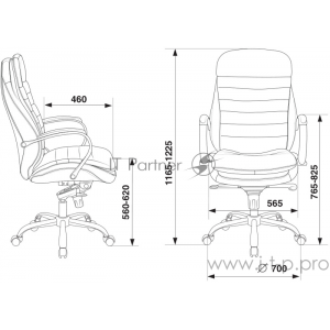 Кресло руководителя Бюрократ T-9950/BLACK черный кожа крестовина хром, фото 