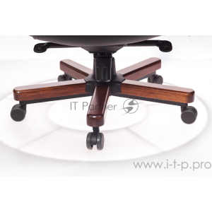 Кресло руководителя Бюрократ T-9923WALNUT/BLACK черный кожа крестовина дерево, фото 