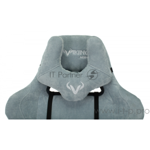 Кресло игровое Бюрократ VIKING KNIGHT LT28 FABRIC серо-голубой крестовина металл/пластик, фото 