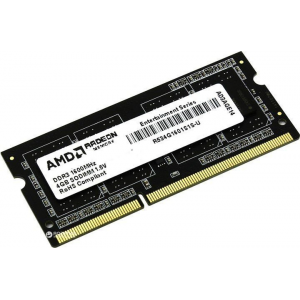 Оперативная память SO-DIMM AMD DDR3 4Gb 1600MHz R534G1601S1S-UO, фото 