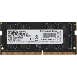 Оперативная память SO-DIMM AMD DDR4 16Gb 2666MHz R7416G2606S2S-U, фото 