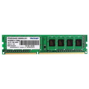 Оперативная память DIMM Patriot Signature DDR3L 4Gb PSD34G1600L81, фото 