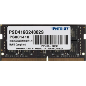 Оперативная память SO-DIMM Patriot DDR4 16Gb 2400MHz PSD416G24002S, фото 