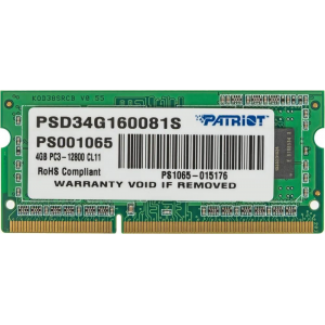 Оперативная память SO-DIMM Patriot DDR3 4Gb 1600MHz PSD34G160081S, фото 