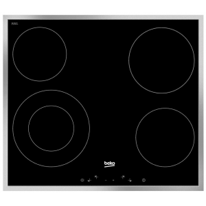 Электрическая варочная панель Beko HIC 64402 X, цвет панели черный, цвет рамки серебристый, фото 
