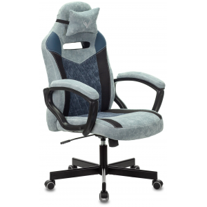 Кресло игровое Бюрократ VIKING 6 KNIGHT BL FABRIC синий крестовина металл/пластик, фото 