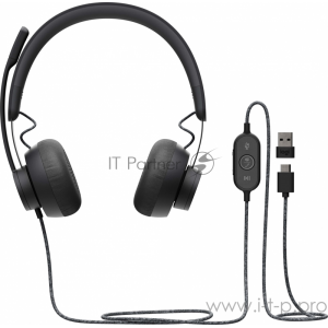 Гарнитура Logitech Headset Zone Wired Teams Graphite, фото 