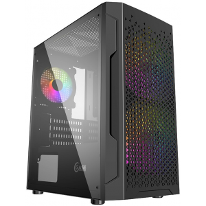 Корпус Powercase Mistral Micro Z3B Mesh LED чёрный CMIMZB-L3, фото 