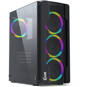 Корпус Powercase Mistral X4 Mesh LED чёрный CMIXB-L4, фото 