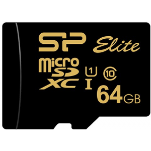 Карта памяти 64Gb MicroSD Silicon Power Elite Gold (SP064GBSTXBU1V1G), фото 