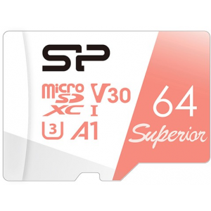 Карта памяти 64Gb MicroSD Silicon Power Superior (SP064GBSTXDV3V20), фото 