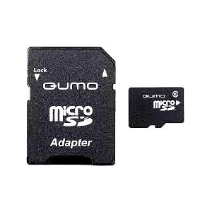 Карта памяти 128Gb MicroSD QUMO + SD адаптер  (QM128GMICSDXC10U1), фото 