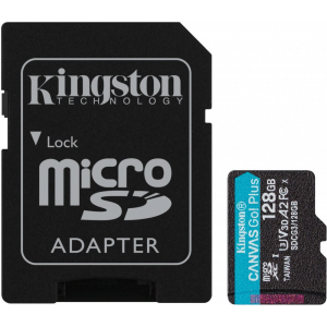 Карта памяти 128Gb MicroSD Kingston + SD адаптер (SDCG3/128GB), фото 