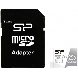 Карта памяти  256Gb MicroSD Silicon Power Superio + SD адаптер SD (SP256GBSTXDA2V20SP), фото 