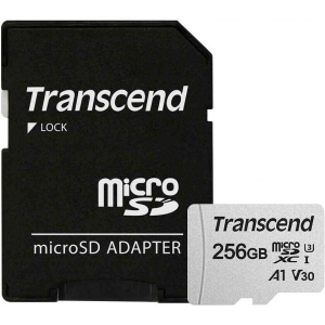 Карта памяти 256Gb MicroSD Transcend + SD адаптер  (TS256GUSD300S-A), фото 