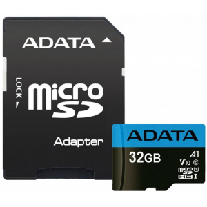 Карта памяти 32Gb MicroSD ADATA Premier + SD адаптер  (AUSDH32GUICL10A1-RA1), фото 