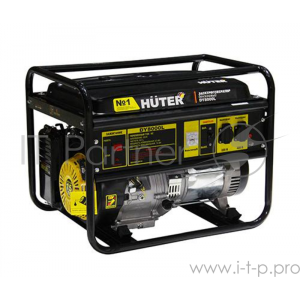 Генератор Huter DY8000L 64/1/33 Электрогенератор {четырехтактный, 6500Вт, 220В/50Гц, 91Дб, принудительное охлаждение, бак 25 л, расход бензина 374 г/кВтч, расход масла 6,8 г/кВтч, вес 79.5 кг }, фото 