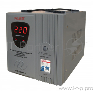 Стабилизатор напряжения Ресанта АСН-5000/1-Ц электронный однофазный серый, фото 