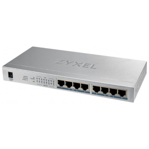 Коммутатор Zyxel GS1008HP Switch PoE +, 8xGE PoE +, tabletop, metal, silent, budget PoE 60 W, фото 