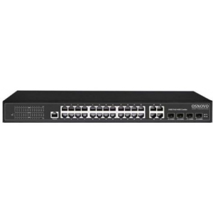 Коммутатор управляемый L2 PoE OSNOVO SW-8244/L(400W) Gigabit Ethernet на 24 RJ45 PoE + 4 x GE Combo Uplink, до 30W на порт, суммарно до 400W, фото 