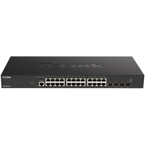 Коммутатор D-Link DXS-1210-28T/A1A, L2+ Smart Switch with 24 10GBase-T ports and 4 25GBase-X SFP28 ports.32K MAC address, 680Gbps switching capacity, 802.3x Flow Control, 802.3ad Link Aggregation, 4K of 802., фото 