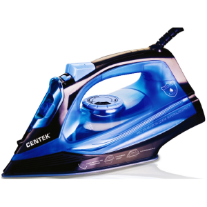 Утюг паровой CT-2351/2200Вт/керамическая подошва/паровой удар/самоочистка/вертикальное отпаривание/300мл резервуар/подарок/синий, фото 
