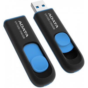 USB Flash накопитель 256Gb ADATA UV128 Black/Blue, фото 