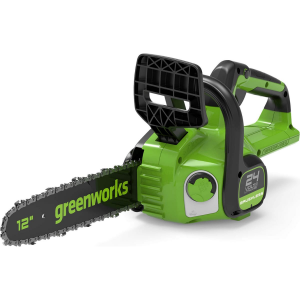Цепная пила аккумуляторная GreenWorks GD24CS30K4, 24V, 30см, бесщеточная, c АКБ 4 Ач и ЗУ (2007007UB), фото 