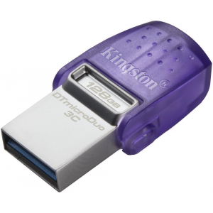 Флеш Диск Kingston 128Gb DataTraveler microDuo 3C DTDUO3CG3/128GB USB3.0 фиолетовый, фото 